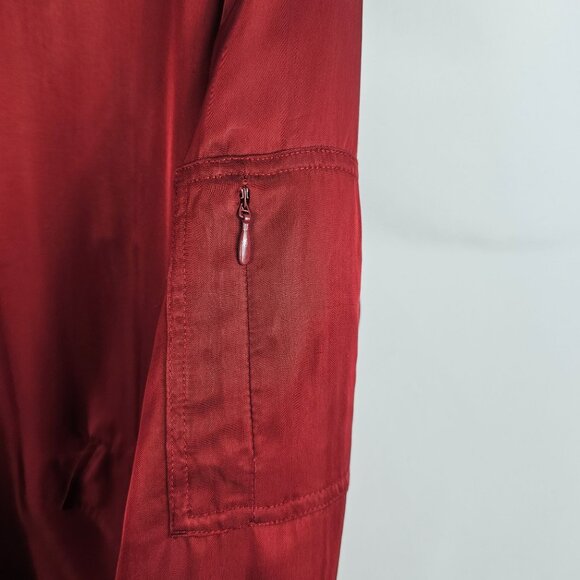 & Other Stories Womens 8 Bomber Jacket Red Wine Quilted Retro Varsity Style Coat - Picture 8 of 16